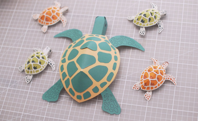 Paper turtle to make at home by Sam Pierpoint
